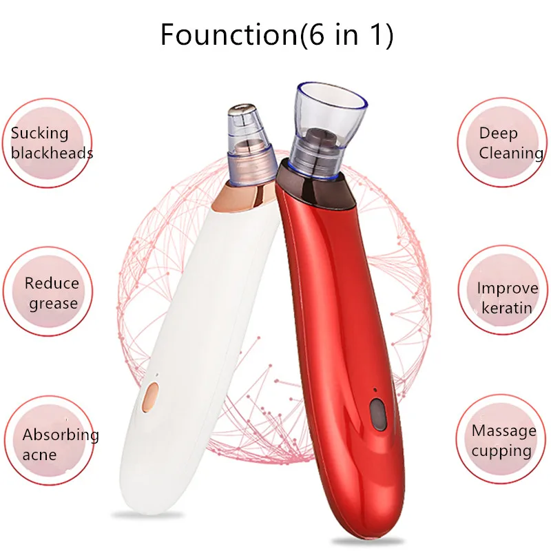 

Electric Blackhead Remover Vacuum Face Nose Acne Black Dot Pimple Pore Cleaner Skin Care Tools Machine 40#711
