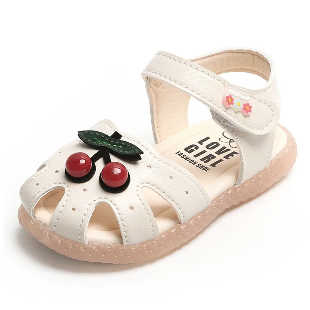 

ARLONEET Toddler Infant Kids Baby Little Girls Cherry Princess Closed Toe Shoes Sandals sandalia infantil Hollow Out Sandals
