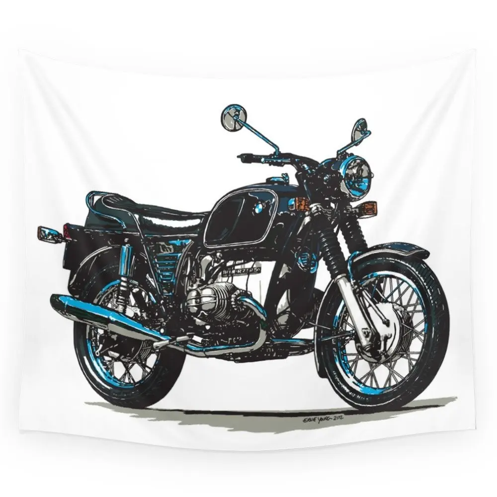 

Vintage Motorcycle Artwork Wall Tapestry Wedding Party Gift Bedspread Beach Towel Yoga Picnic Mat