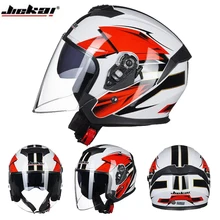 JIEKAI двойные линзы мотоцикл шлем, закрывающий половину лица мотоциклетный шлем изготовлен из АБС/ПК объектив четыре Sesaons защитный шлем