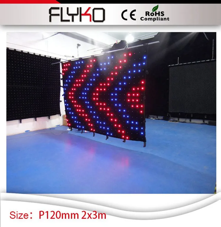 indoor p12cm 2*3m stage flexible cloth jd booth led video curtain | Освещение