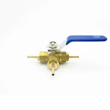 4 мм шлангов Трехходовой тройник Тип t-порт латунный шаровой клапан для воды масло воздуха