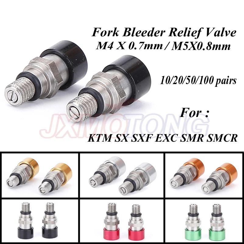Motorcycle Motorbike M5X0.8mm /M4X0.7mm Fork Air Pressure Bleeder