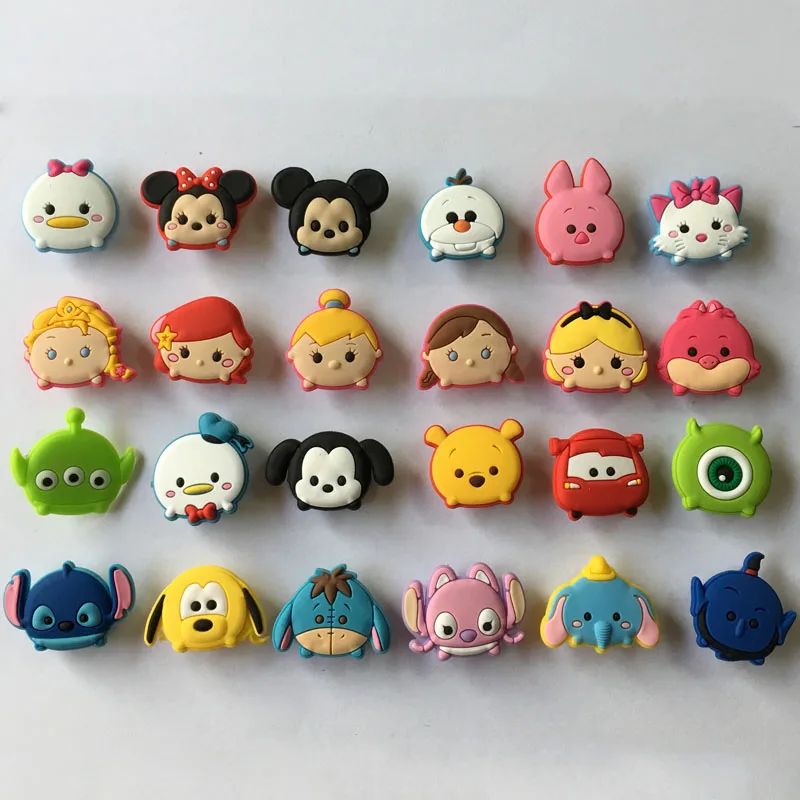 

24pcs Tsum Tsum PVC Shoe Charms Shoe Buckle Accessories for Croc Decoration for Bracelet with hole Children Birthday Party Gift