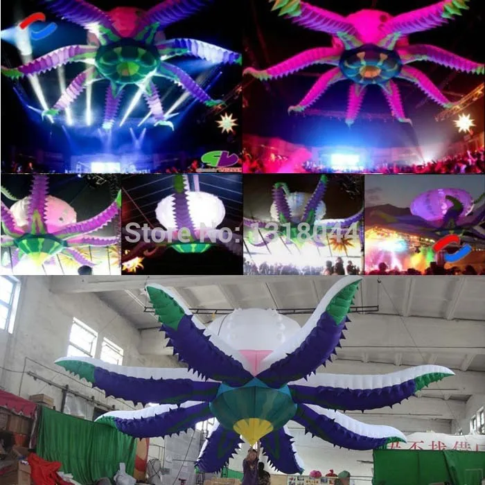 Purple Night Club Wedding Decoration Giant Inflatable Flower Purple Night Club Wedding Decoration Giant Inflatable Flower With Led Lights For Events Dhl Free Shipping In Party Diy Decorations From Home