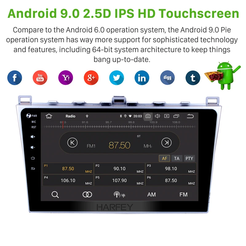 Excellent Harfey 1Din Android 9.0 10.1 inch Car Radio For Mazda 6 Ruiyi 2008-2014 2015 GPS Navigation Multimedia Player Support 4G Wifi 2 Excellent Harfey 1Din Android 9.0 10.1 inch Car Radio For Mazda 6 Ruiyi 2008-2014 2015 GPS Navigation Multimedia Player Support 4G Wifi 2