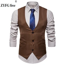 2018 men Dress suit vest High-quality Goods Cotton Men's Fashion Design Suit Vest High-end Business Casual Suit Vests large size