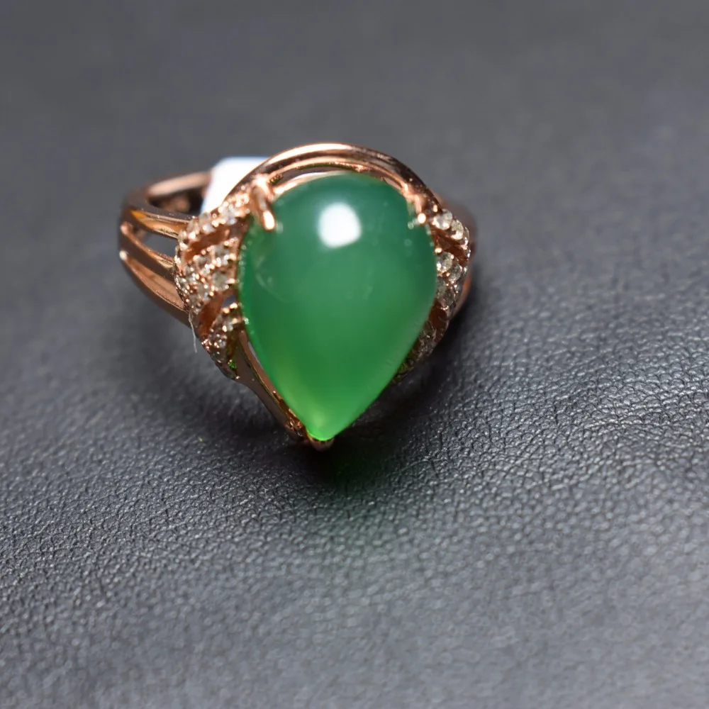 

Fine Jewelry Real 925 Steling Silver s925 Platinum 100% Natural Calcedony Gemstone Rings Female Rings Christmas Gift for Women