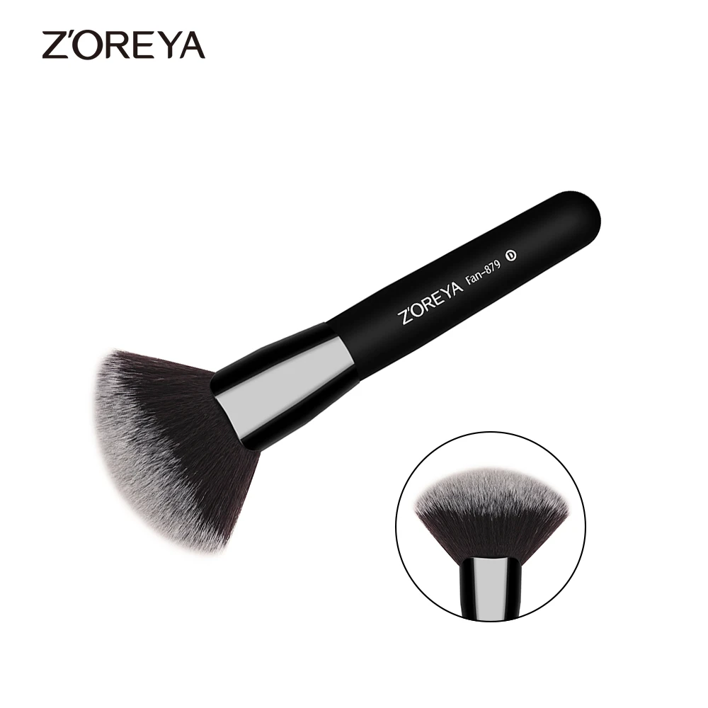 ZOREYA поклонник бренда Brush элегантная Кисть для макияжа с матовой черной ручкой
