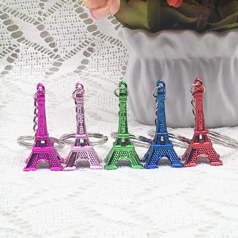 

100pcs/lot Vintage Wedding Souvenir Bridal Shower Party Gifts Mini Paris Eiffel Tower keychain Paris Tour Retro Classic Key Ring