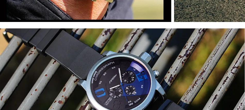Мужские часы Топ люксовый бренд мужские резиновые спортивные часы Быстрая страсть SINOBI Мужские кварцевые часы с хронографом военные наручные часы