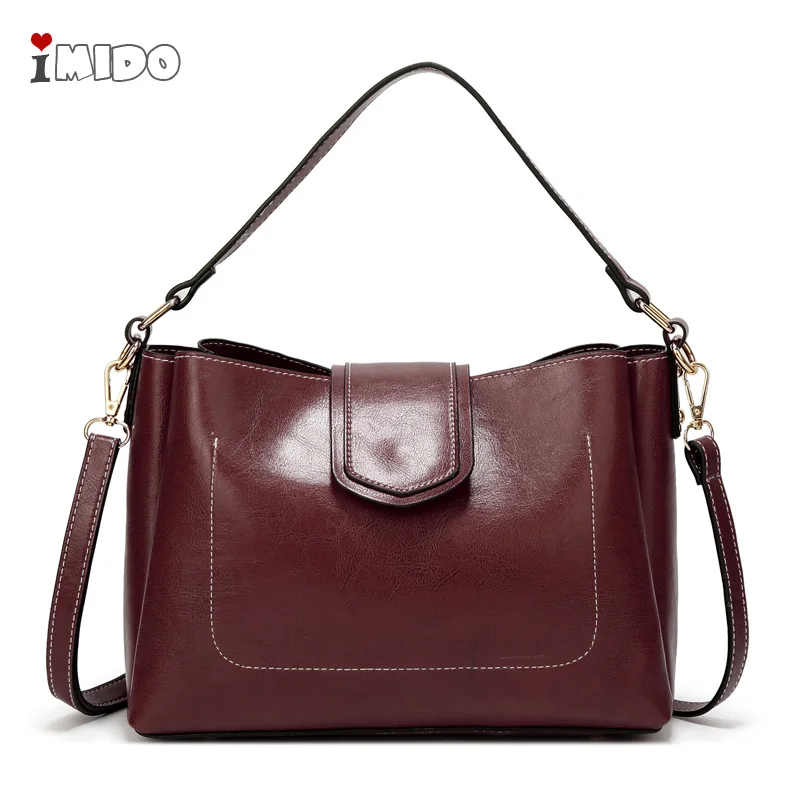 

Women's Fashion Leather Simple Solid Handbag Retro Women Crossbody Messenger Hand Bags Female Brown Wine Red Shoulder Purse Tote