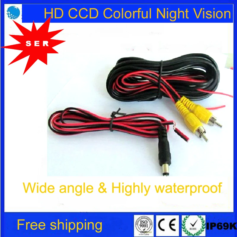 

Promotions FreeShippping 6M Video Frequency Cable 1.5M Power Cable Universal Car Camera wire harness for Rearview Reverse Camera