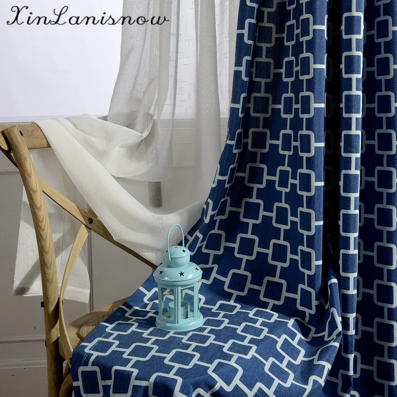 

Modern Minimalist Mianma Geometric Pattern Curtains for Living Dining Room Bedroom