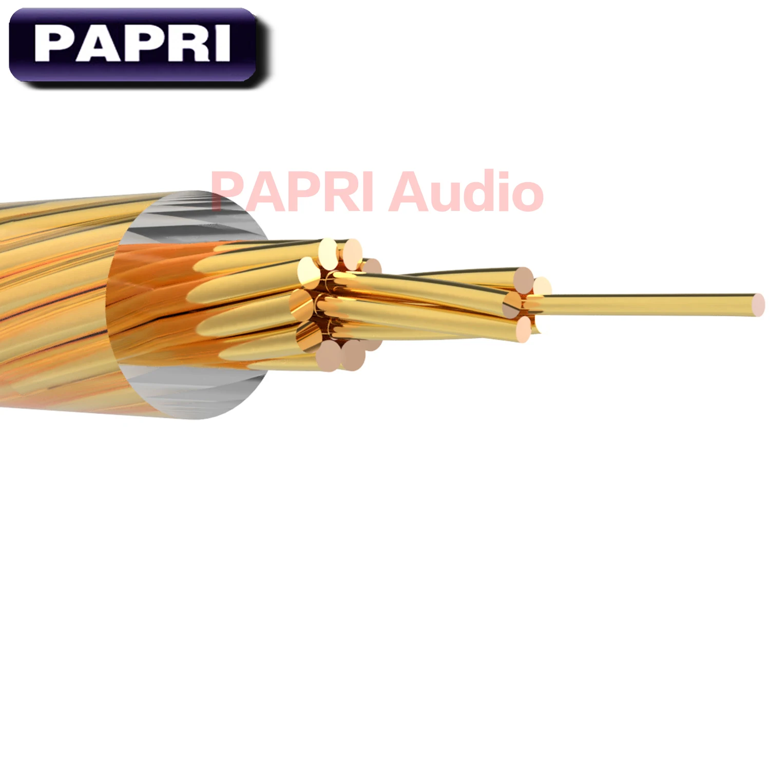 PAPRI Newest GS04 Headphone Cable DIY 7N OCC Gold Plated 3Mil Litz Structure Hifi Audio For Upgrade Earphone Wire 16Cores