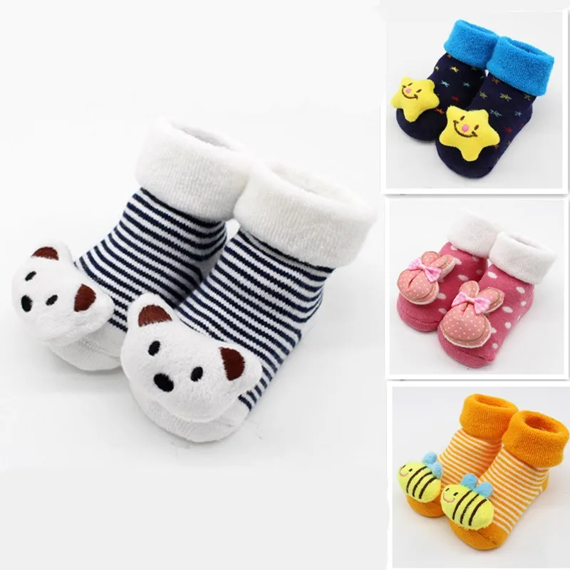 

2019 Baby Animal Bear Socks Floor Non-slip Boots Socks Autumn Winter Baby Girls Boys Soft Warm Cute Cotton Cartoon Newborn Socks