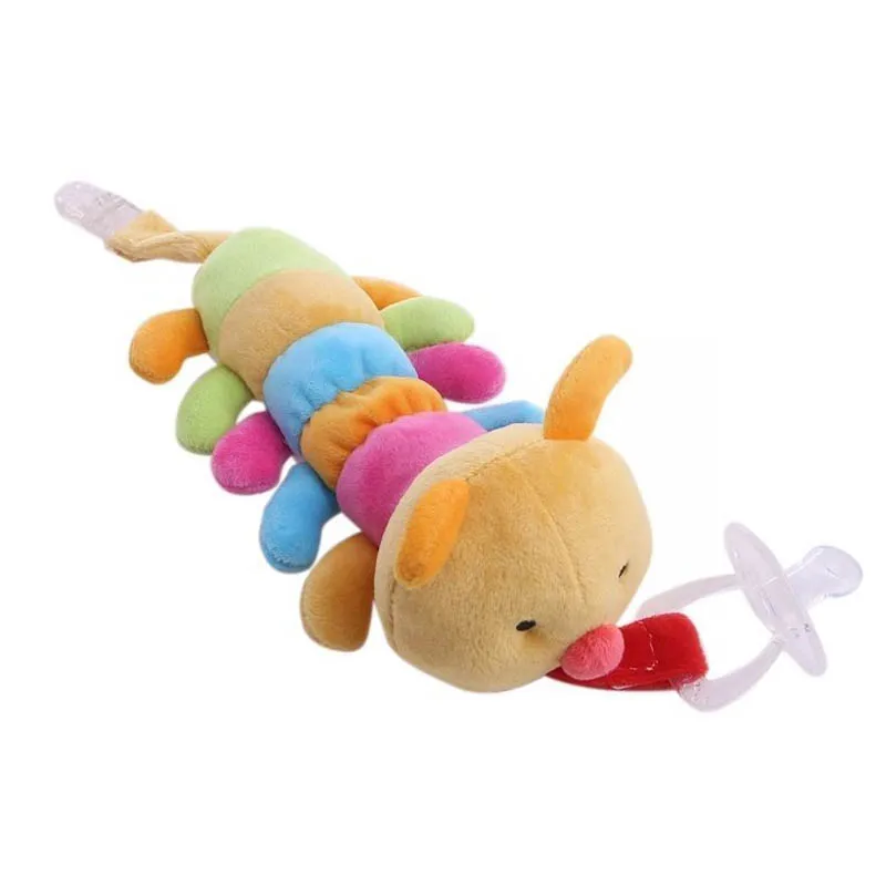 Новейшая удаляемая Детская Соска Chupeta с соской, клипсы, прекрасный игрушечный слон, соска для еды, безопасные силиконовые соски B0770 - Цвет: caterpillars