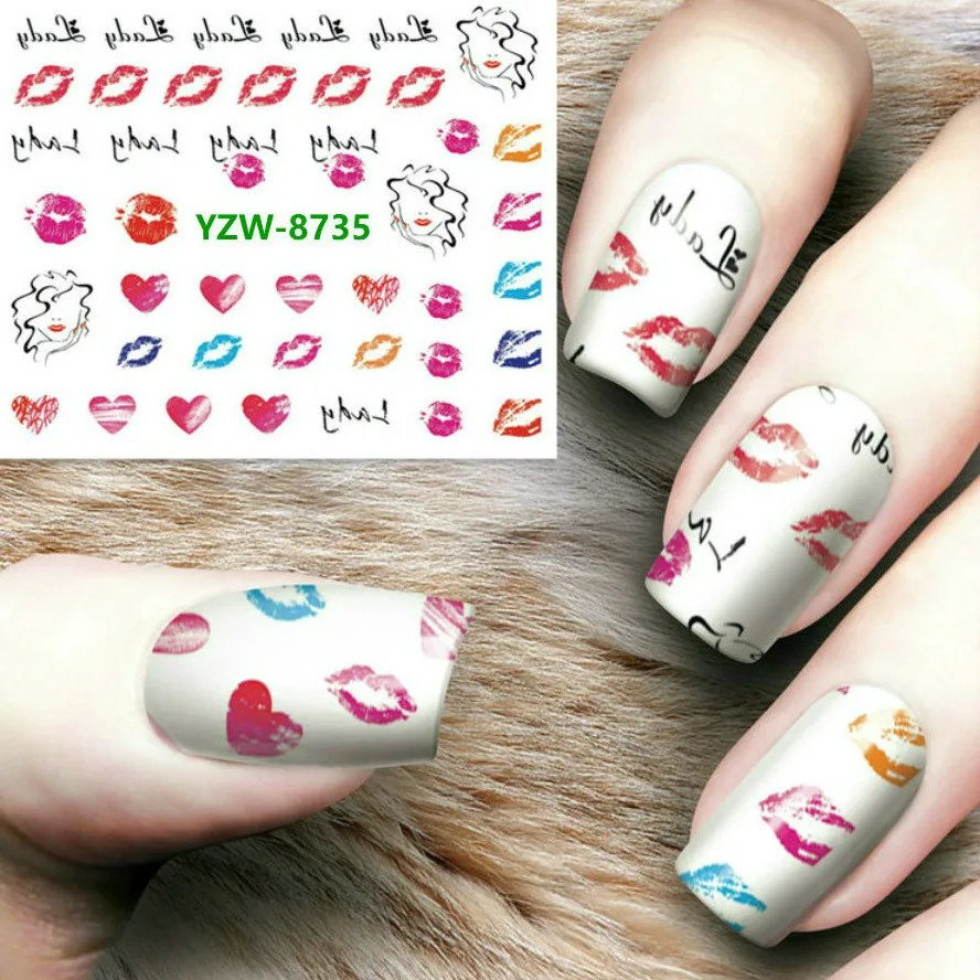 

1Pc Colorful Lip Print Acrylic Powder Crystal Polymer Nail Art Builder False Tips Nails Art Builder Manicure Nail Polymer Tools