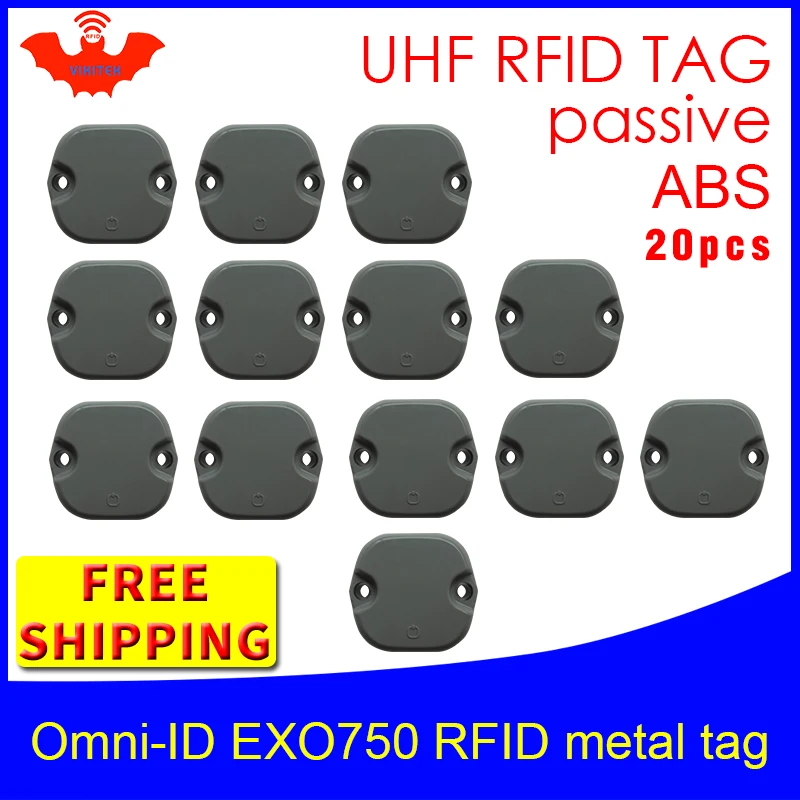 Tag Rfid Uhf In Metallo Omni-Id Exo 750 915M 868Mhz Impinj Monza4Qt Epc 20Pcs Libera Il Trasporto Abs Resistente Smart Card Rfid Passivo Tag