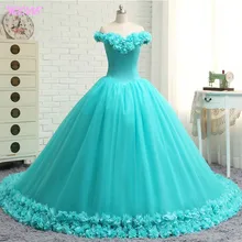 YQLNNE Vestido дебютантное платье бальное платье Бальные платья с открытыми плечами 3D цветы сладкий 16 платье Vestidos De 15 Anos