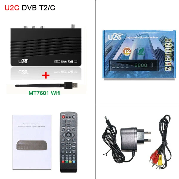 U2C 115 DVB T2 цифровой ТВ приставка DVB C DVB-T2/T тв тюнер приемник H.264 1080P декодер DVB-C с Wifi MT7601 Кнопка Youtube - Цвет: U2C with wifi