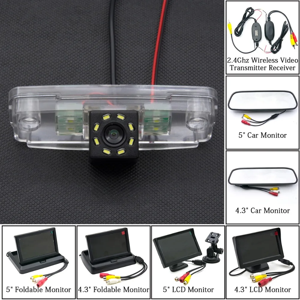 4.3 5 inch Mirror LCD Parking Monitor Wireless 8LED Car Backup Rear View Camera For Subaru Forester Outback Impreza Sedan Legacy |
