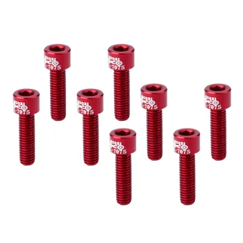 

8 Count M5x17mm High Strength Bike Headset Bolt MTB Road Cycling Alloy Stem Screw Replacement Auto Fastener Red