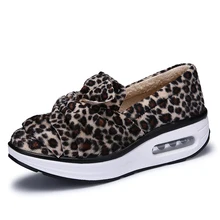 AILONKA Women Platform Loafers Fashion Thick Botton Women Shoes Slip on Flats Ladies Creepers Hot Leopard Shoes Woman SZ7669