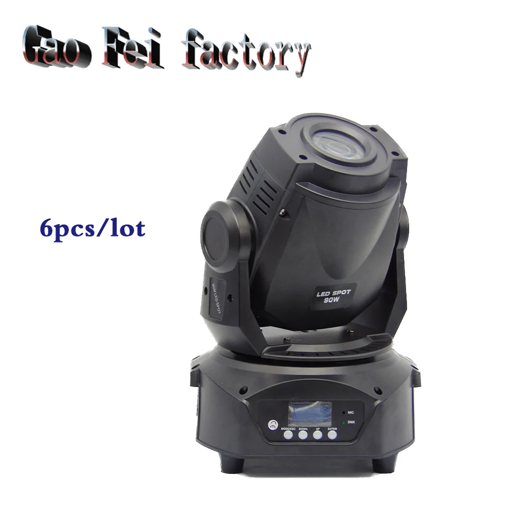 

6pcs/lot Hot sell 90W LED Spot Moving Head Light 90W LED DJ Spot Light Gobos Moving Heads stage lighting equipment