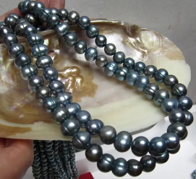

HOT## Wholesale FREE SHIPPING > 18'' HUGE SOUTH SEA 11-13MM BLACK BAROQUE PEARL NECKLCE 14K GOLD CLASP