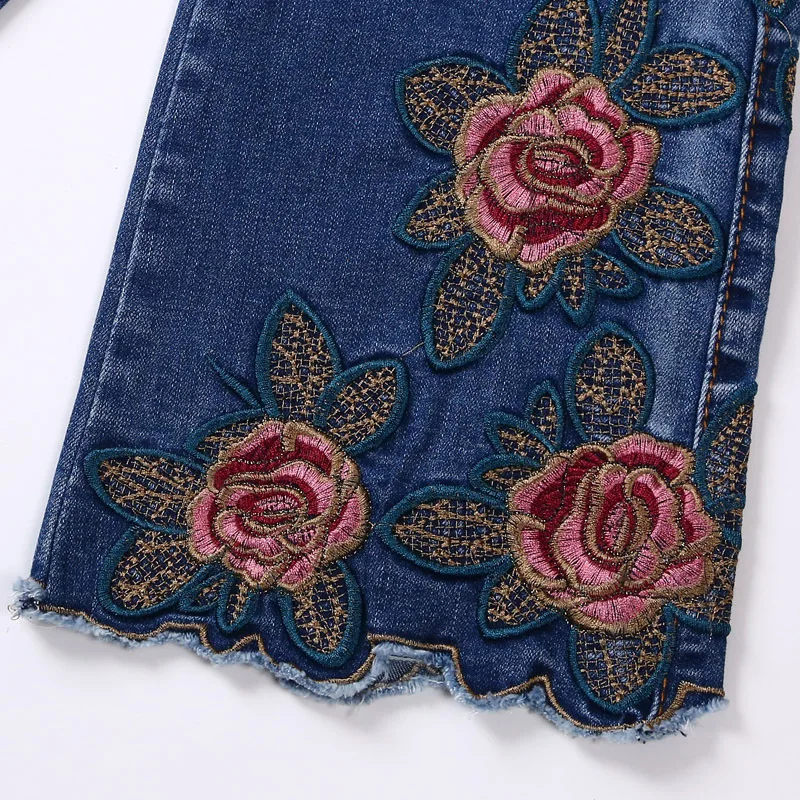 Oversized Embroidered Pants Stretch Jeans Woman Flower Pattern Flare Trousers Softener Denim Plus Size Jenas Female mom Jeans Oversized Embroidered Pants Stretch Jeans Woman Flower Pattern Flare Trousers Softener Denim Plus Size Jenas Female mom Jeans