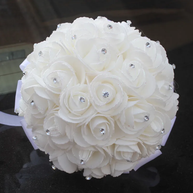 

Rose With Rhinestone Wedding Bouquet Bridal Bouquets Wedding Flowers Bridal Bouquets De Mariage Ramos De Novia 2019