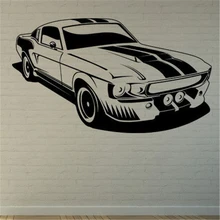 Наклейка на стену Mustang Shelby Gt500 Muscle Car Wall Art, наклейка, цитата, наклейки для гостиной, украшение для дома, Фреска D833