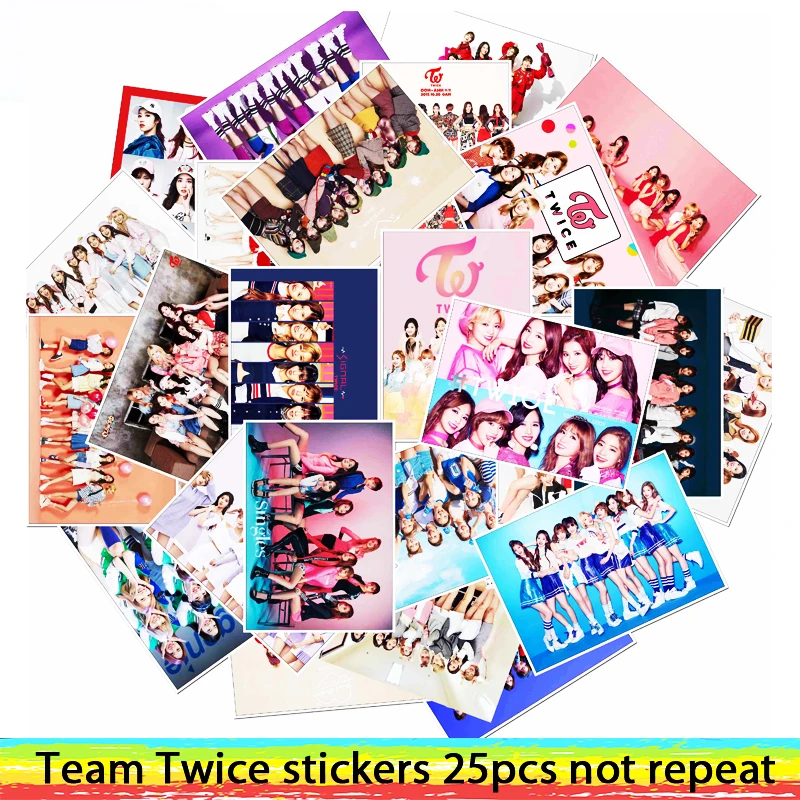

25pcs K-pop Team Twice stickers For Luggage Laptop Art Painting DIY Poster Stickers waterproof skateboard toy