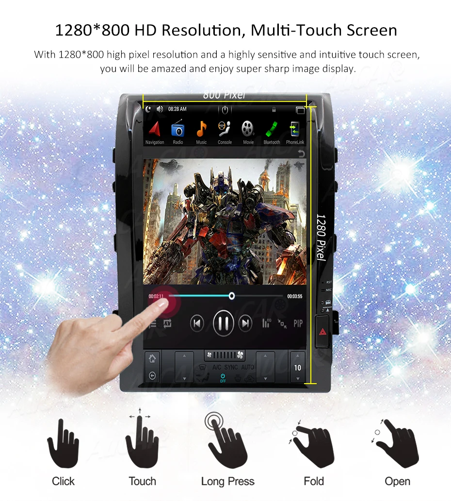 Best 2 DIN Android 8.1 Tesla 16" car radio for Toyota Land Cruiser 200 LC 200 2008 - 2015 1 DIN cassette player autoradio stereo HDMI 10