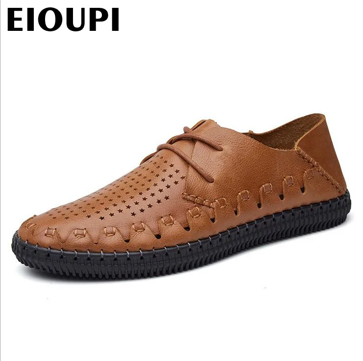 EIOUPI/наивысшего качества; дизайн; натуральная коровья кожа; Мужская модная повседневная обувь в деловом стиле; дышащая мужская обувь; lh1522 - Цвет: 1