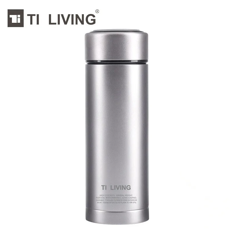 

TiLIVING Titanium Thermos Vacuum Flask Water Bottle Kettle Drinkware 350ml 450ml Outdoor Tableware travel hot water thermos cup