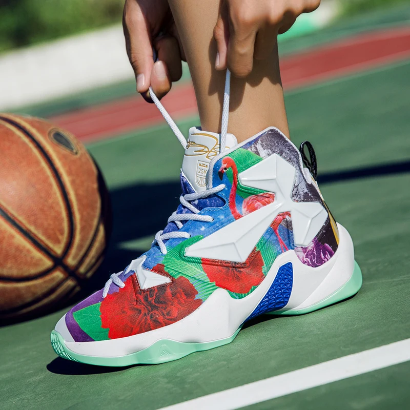 

Official Original Authentic Basketball Shoes Sport Outdoor Breathable Athletic Sneakers High Gym Retro James Lightweight Boots