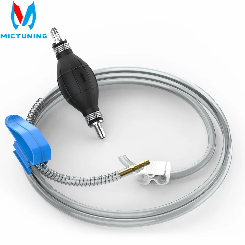 

MICTUNING 9ft MessFree Siphon Hose Pump with Shut-off Clip Anti-slip Spring for Gas Diesel Water Liquid Transfer Tubing