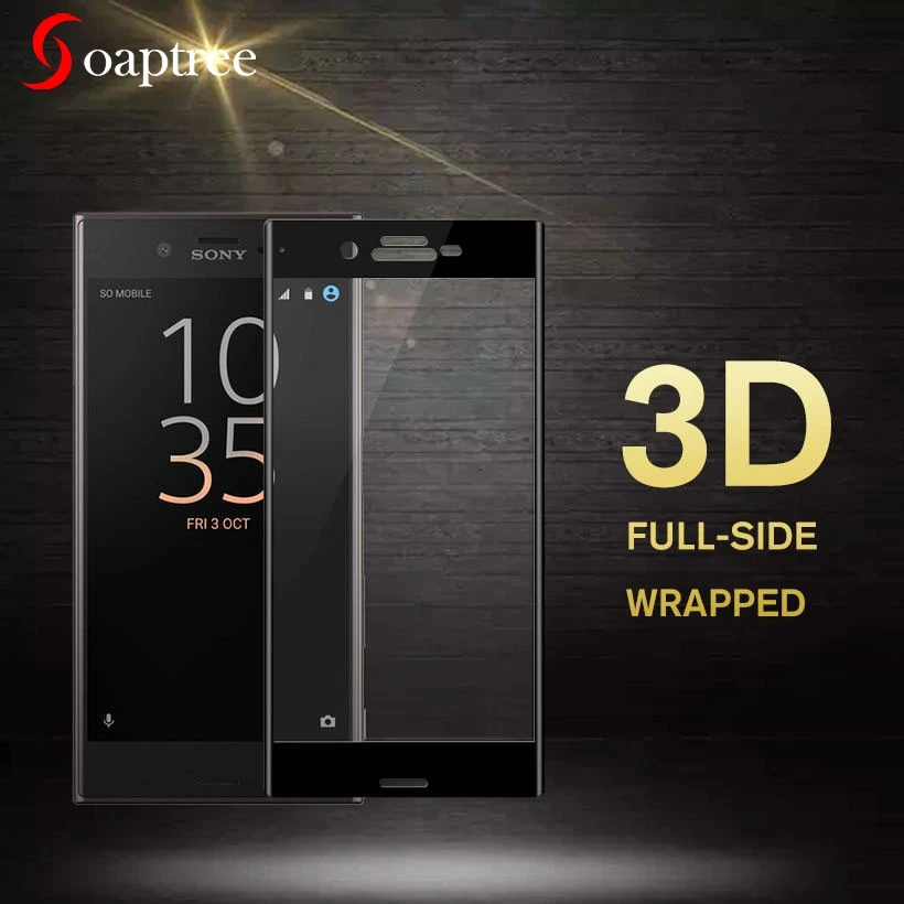 Закаленное стекло Soaptree для Sony Xperia X Compact XA1 Plus XZ XZS 3D изогнутое полное покрытие