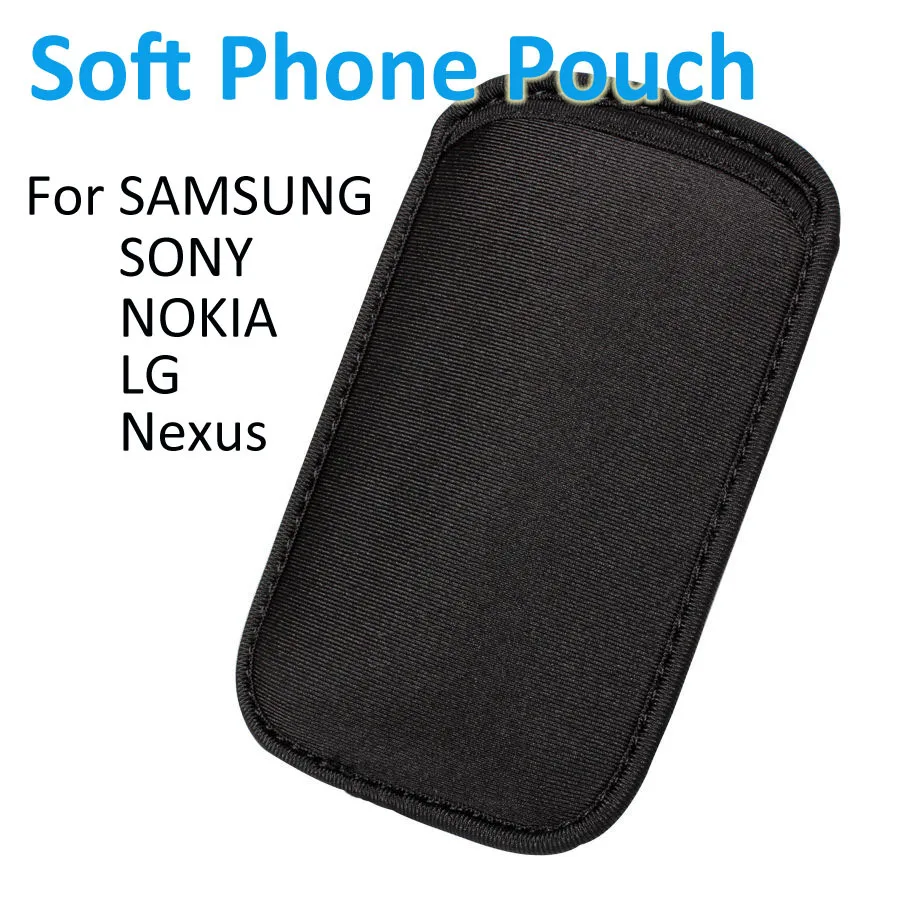 Black Elastic Soft Neoprene Shock Resistant Mobile Phone Sleeve Case