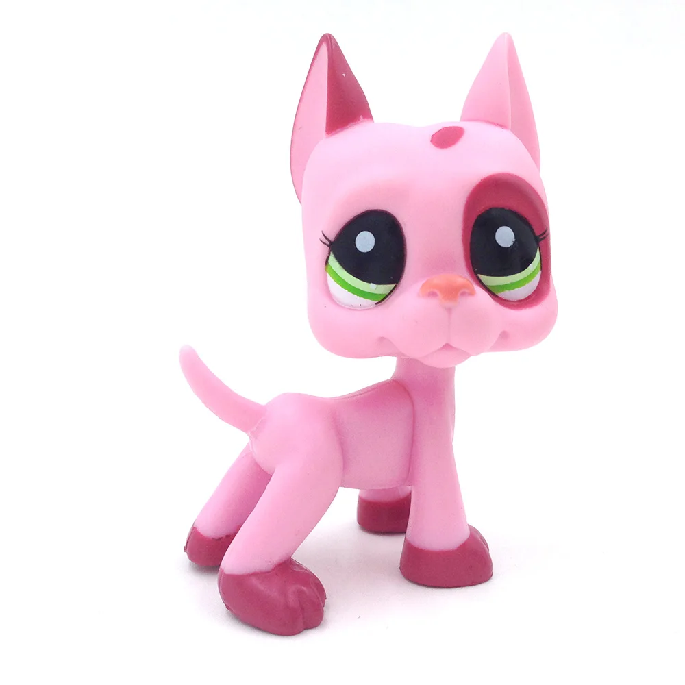 

#2598 Pet Shop Great Dane Dog Mauve Pink Puppy For Kids Girls Birthday Gift Collection Action Figures Toys