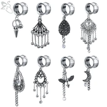 ZS 316L нержавеющая сталь телесные туннели и пробки пирсинг ювелирные изделия винт ухо расширитель Богемия уха носилки ушные измерители 5-22 мм