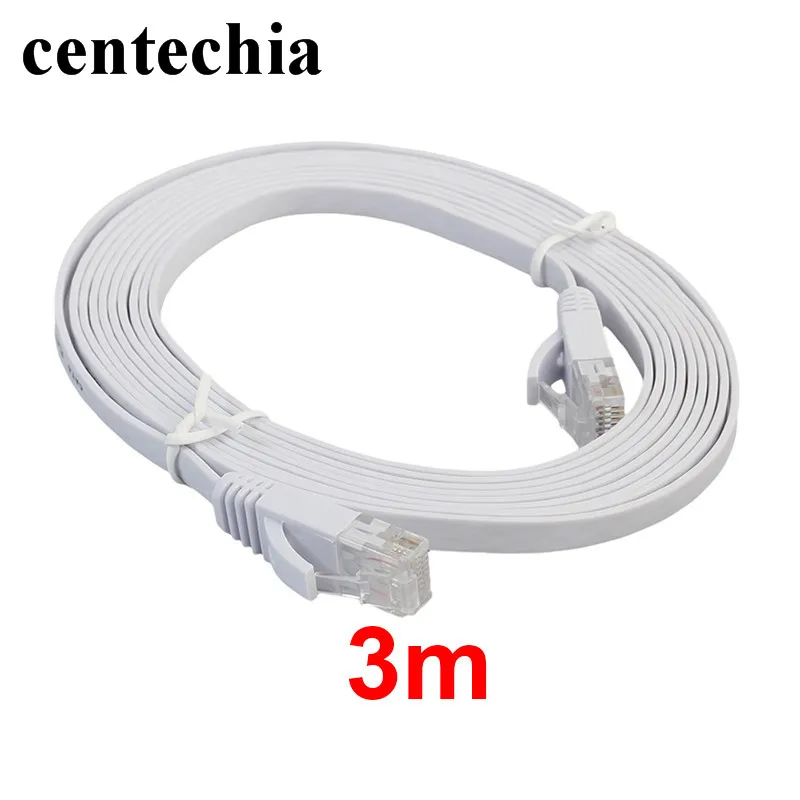 Белый Ethernet кабель 0 5/1/2/3/5/10/15 м высокоскоростной плоский сетевой RJ45 CAT6 патч роутер