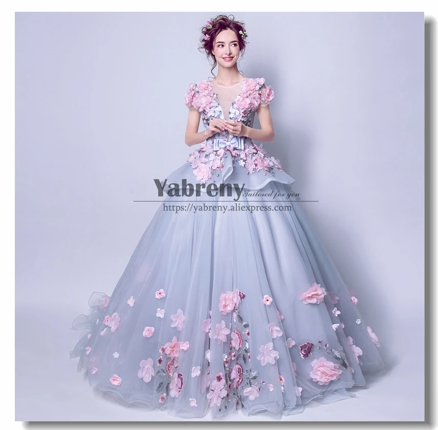 

Quinceanera Dresses Flowers Princess Ball Gown 2019 New arrival