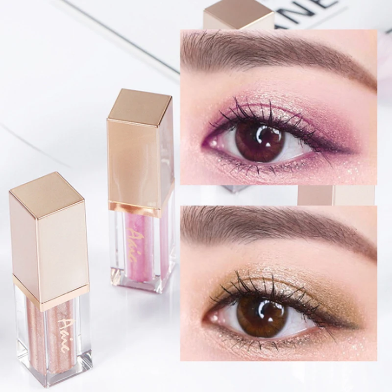 

Aaic brand Hot sale Rainbow Of Colors Eye shadow liquid Glittering Pearl light Eye shadow Lasting waterproof High light