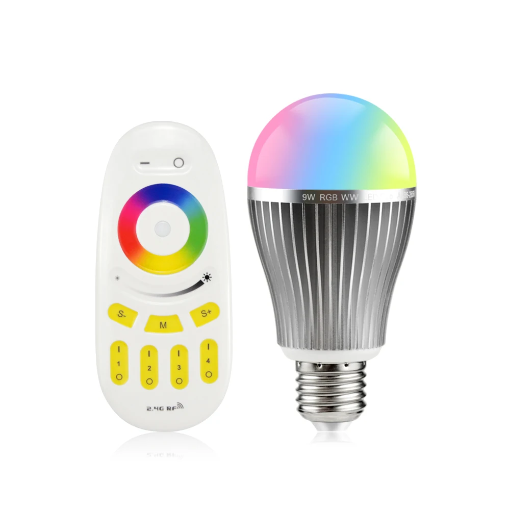 

Mi Light RGBW LED Bulb Lamp E27 9W RGBWW Smart Light Wireless Remote Control Dimmable LED Lamp Light-Emitting Diode