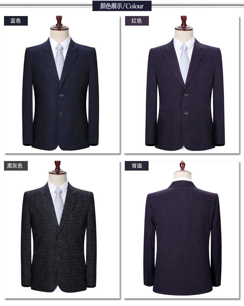 Man Business Casual Blazers Masculino Red Blue Gray Jacket Suit Male Notched Collar Blazer Homme Elegance Outfits For Men Suit Blazer (3)