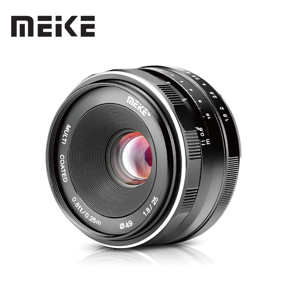 Meike 25 мм F1.8 APS-C широкоугольный объектив Ручной фокус для SONY E mount Fujifilm X mount Nikon Panasonic Olympus M4/3 камера A7 A7RIII