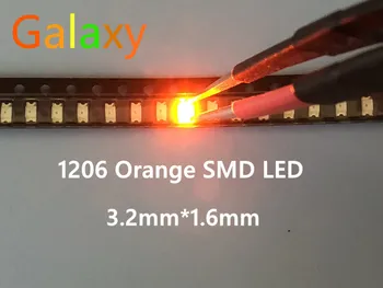 

3000PCS Orange/Amber 1206 SMD SMT Super bright LED lamp light High Quality New 600-610nm 200-300mcd 2.0-2.6v smd 1206 led diodes